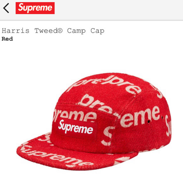 新品納品書原本 Supreme Harris Tweed Camp Cap