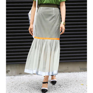 アメリヴィンテージ(Ameri VINTAGE)のGROSGRAIN TAPE TIERED SKIRT(ロングスカート)