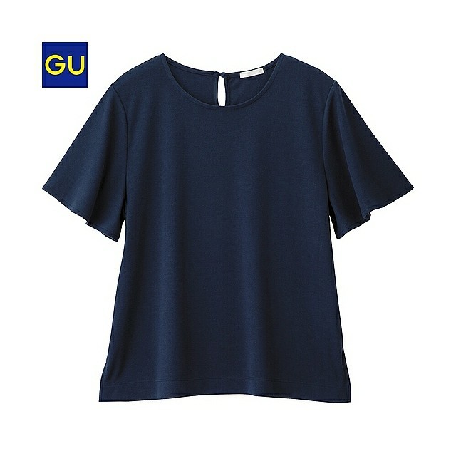 GU(ジーユー)のＧＵ フリルスリーブＴシャツ ＸＬ 241―268572 ジーユー レディースのトップス(Tシャツ(半袖/袖なし))の商品写真