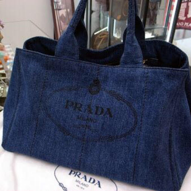 大人気 PRADA カナパトート デニム