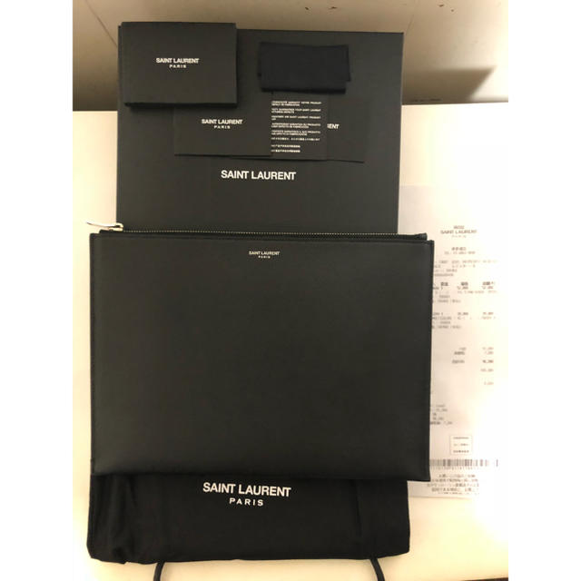 Saint Laurent(サンローラン)のSAINT LAURENT PARIS サンローラン レザークラッチバッグ メンズのバッグ(セカンドバッグ/クラッチバッグ)の商品写真