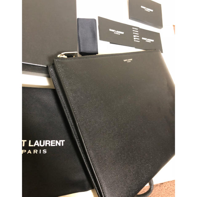 Saint Laurent(サンローラン)のSAINT LAURENT PARIS サンローラン レザークラッチバッグ メンズのバッグ(セカンドバッグ/クラッチバッグ)の商品写真