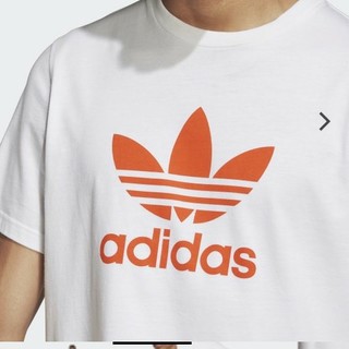 アディダス(adidas)の新品 アディダス ビッグTシャツ ビッグシルエット オレンジ 白 ホワイト(Tシャツ/カットソー(半袖/袖なし))