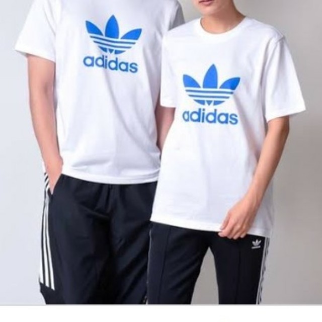 adidas(アディダス)の新品 アディダス ビッグTシャツ ブルー 青 白 ホワイト メンズのトップス(Tシャツ/カットソー(半袖/袖なし))の商品写真