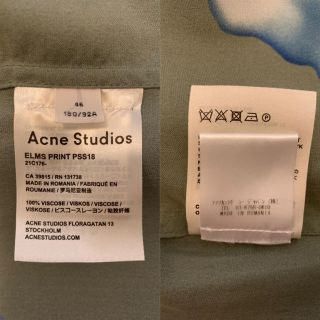 ACNE - Acne Studios 18ss elms print shirt シャツの通販 by ままどー