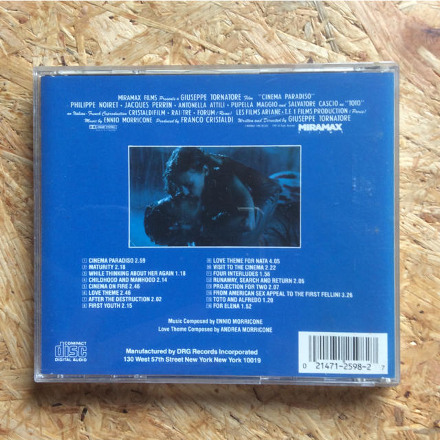 OST Cinema Paradiso 89 Cannes winner エンタメ/ホビーのCD(映画音楽)の商品写真