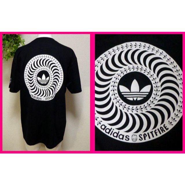 adidas(アディダス)のSPITFIRE×adidas希少！コラボ【美品】Tシャツ黒L　SKATEBOA メンズのトップス(Tシャツ/カットソー(半袖/袖なし))の商品写真