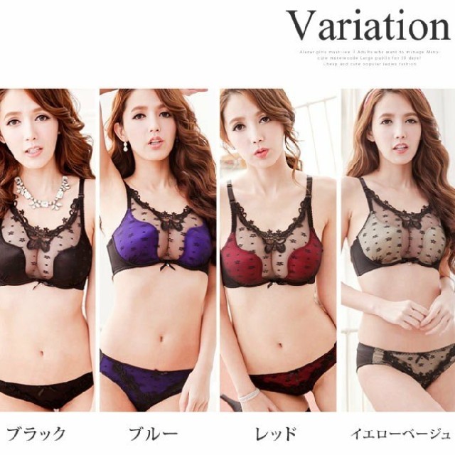 新品！セクシーなブラックレースブラジャーショーツセット レディースの下着/アンダーウェア(ブラ&ショーツセット)の商品写真