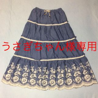 セシルマクビー(CECIL McBEE)のCECIL McBEE デニム風 ティアードスカート(ロングスカート)