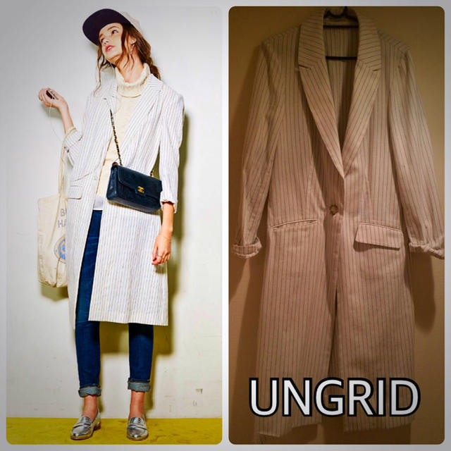 Ungrid(アングリッド)のungrid☆ストライプロングジャケット レディースのジャケット/アウター(その他)の商品写真