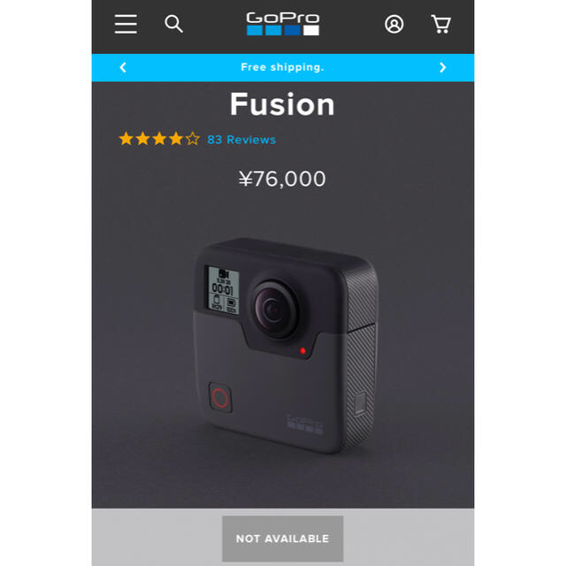 GoPro(ゴープロ)のGoPro Fusion セット (バッテリー3個つき) スマホ/家電/カメラのカメラ(ビデオカメラ)の商品写真