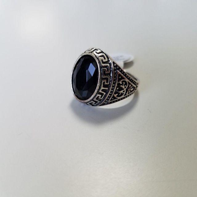黒オーバル石 ヴィンテージリング メンズのアクセサリー(リング(指輪))の商品写真