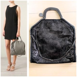 ステラマッカートニー(Stella McCartney)の◆ステラマッカートニー ファラベラ スモールトート バッグ メタリックブラック(ショルダーバッグ)