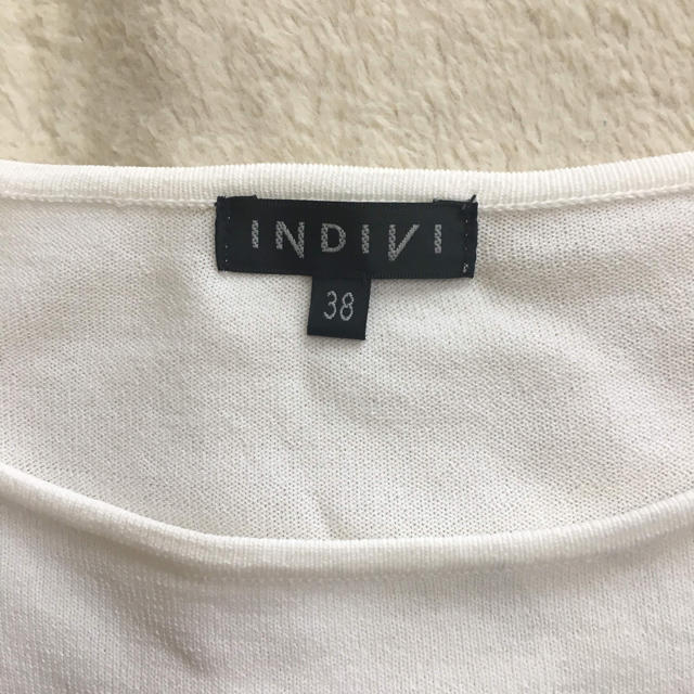 INDIVI(インディヴィ)のウォッシャブルフリルスリーブニット INDIVI Mサイズ レディースのトップス(カットソー(半袖/袖なし))の商品写真