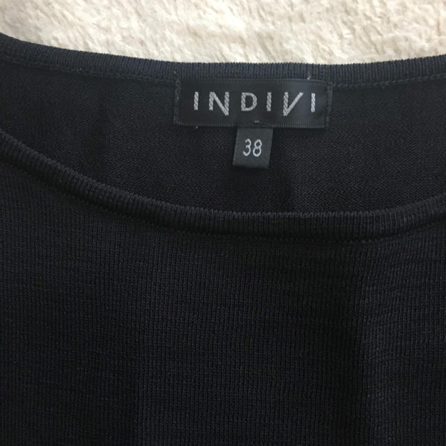 INDIVI(インディヴィ)のウォッシャブルフリルスリーブニット INDIVI Mサイズ レディースのトップス(カットソー(半袖/袖なし))の商品写真