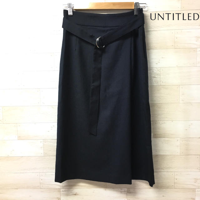 UNTITLED(アンタイトル)の【UNTITLED】タイトスカート(M) 膝下丈 キレイ目 紺 レディースのスカート(その他)の商品写真