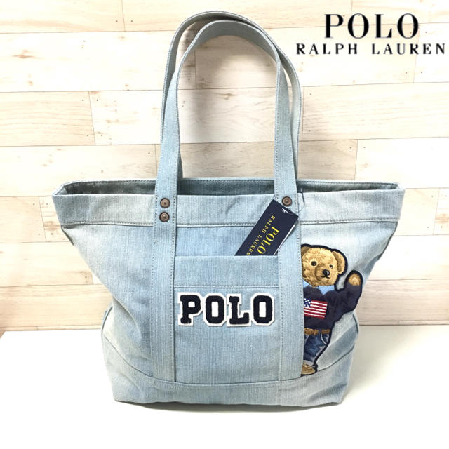 POLO RALPH LAUREN】トートバッグ ポロベア デニム素材 - バッグ