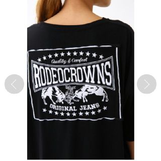 ロデオクラウンズワイドボウル(RODEO CROWNS WIDE BOWL)の☆ 新品未使用 タグ付き ☆ ロデオクラウンズ パッチワンピ Tシャツワンピース(ひざ丈ワンピース)