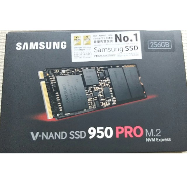 SAMSUNG(サムスン)のM.2 SSD SAMSUNG 256GB 950PRO  スマホ/家電/カメラのPC/タブレット(PCパーツ)の商品写真
