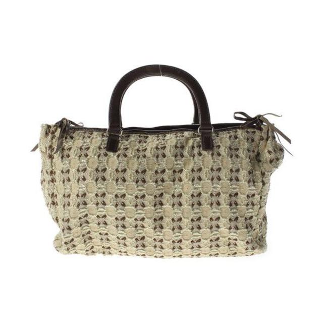 PRADA - PRADAプラダBOWCLOQUET花柄刺繍レザーハンドトートバッグ鞄