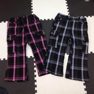 ★チェックズボンセット 90サイズ ★(カジュアルパンツ)