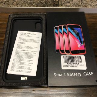 iPhone xs max対応 バッテリーケース6200mah薄型 大容量 軽量(バッテリー/充電器)