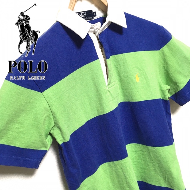 POLO RALPH LAUREN(ポロラルフローレン)のRalph Lauren☆太ボーダー柄ポロシャツ☆ジップデザイン☆ メンズのトップス(ポロシャツ)の商品写真