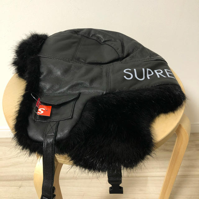 Supreme - 未使用品 Supreme Leather Trooper hat Black