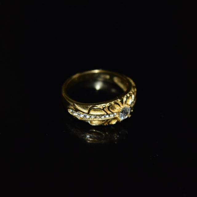 クロス リング ゴールド 指輪 k18 18金 コーティング 十字架 ジルコニア メンズのアクセサリー(リング(指輪))の商品写真