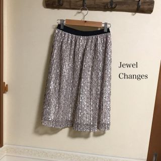 ジュエルチェンジズ(Jewel Changes)のJewel Changes レース プリーツ スカート 花柄(ひざ丈スカート)