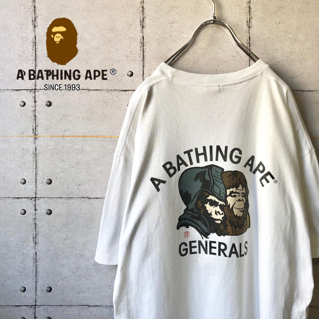 A BATHING APE(アベイシングエイプ)の【激レア】 エイプ バックプリント ビッグサイズ ワンポイント Tシャツ メンズのトップス(Tシャツ/カットソー(半袖/袖なし))の商品写真