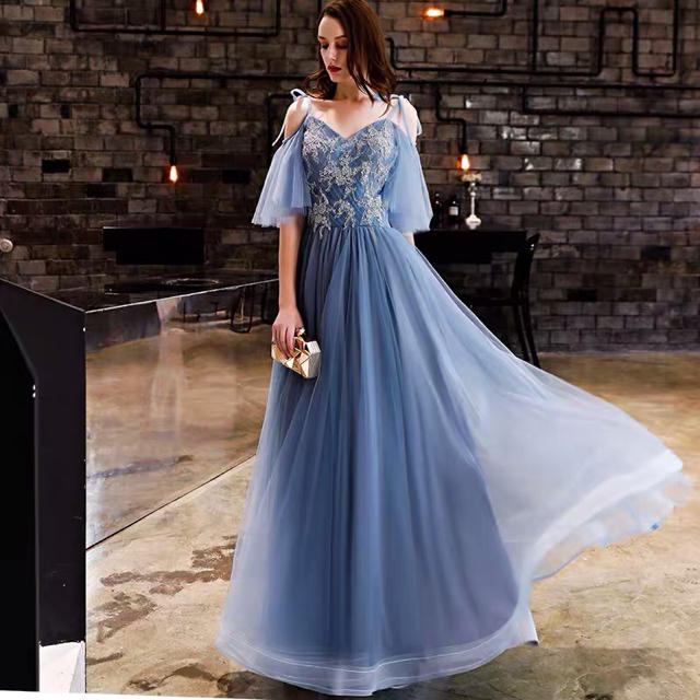 2022発売 イブニングドレス女性2019新しい長い段落スリム高貴なエレガントなドレス 通販