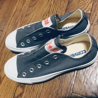 コンバース(CONVERSE)の新品未使用 コンバース スリッポン グレー 試着のみ converse (スリッポン/モカシン)