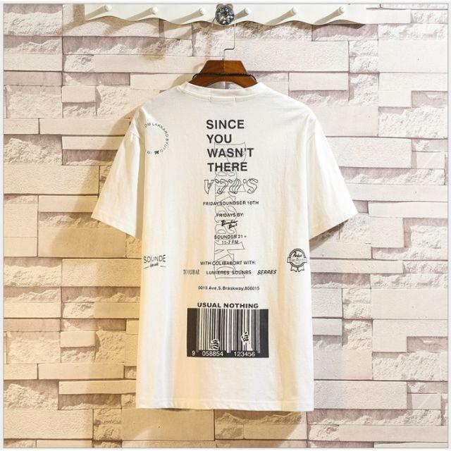 ☆大人気☆ビッグシルエットTシャツ バーコードバックプリント　ホワイト2XL メンズのトップス(Tシャツ/カットソー(半袖/袖なし))の商品写真