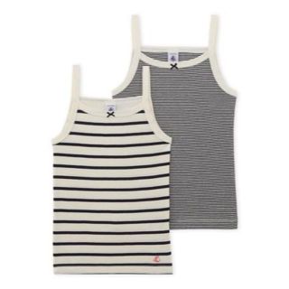 プチバトー(PETIT BATEAU)の☆SALE☆14ans プチバトー マリニエール＆ミラレキャミソール２枚組(キャミソール)