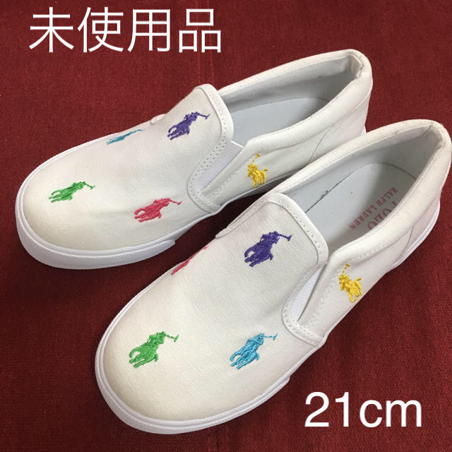 POLO RALPH LAUREN(ポロラルフローレン)の未使用 ポロ ラルフローレン 21cm キッズ/ベビー/マタニティのキッズ靴/シューズ(15cm~)(スリッポン)の商品写真