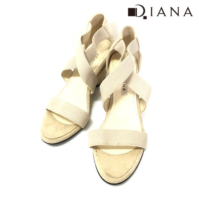 DIANA(ダイアナ)の【DIANA】サンダル(24.5)ゴム ストラップ 太めヒール ダイアナ レディースの靴/シューズ(サンダル)の商品写真