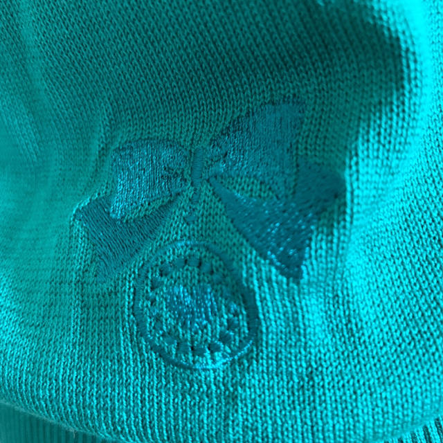 昭和レトロなニットキャミソール グリーン 緑 リボンの刺繍付きの通販 ...