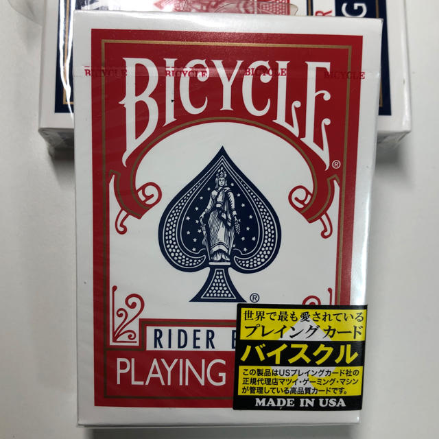 BICYCLE バイスクル ライダーバック・ポーカーサイズ レッド エンタメ/ホビーのテーブルゲーム/ホビー(トランプ/UNO)の商品写真