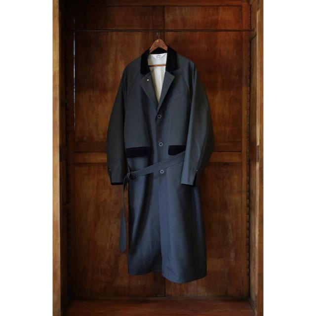 SUNSEA 18AW POLYYS WOOL COAT【濃グレー色・サイズ2】