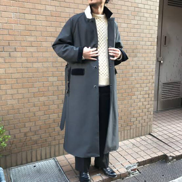 SUNSEA 18AW POLYYS WOOL COAT【濃グレー色・サイズ2】