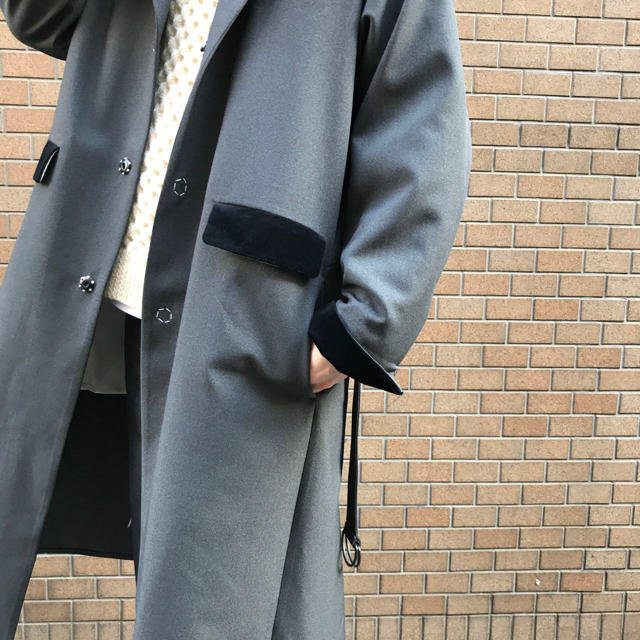 SUNSEA 18AW POLYYS WOOL COAT【濃グレー色・サイズ2】