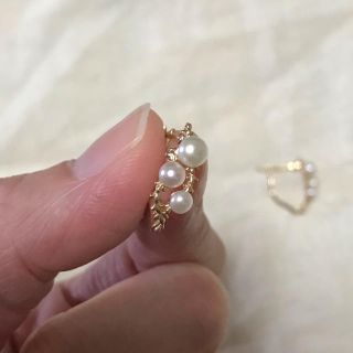 アガット　パール　フープピアス