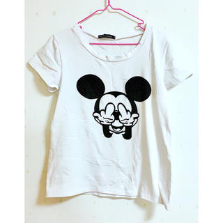 ディズニー(Disney)のミッキー 白地Ｔシャツ(Tシャツ(半袖/袖なし))