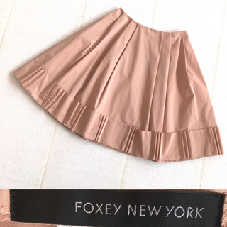フォクシー(FOXEY)の極美品 新タグ♡洗えるストレッチグログラン素材ふんわりフレアスカート 38(ひざ丈スカート)