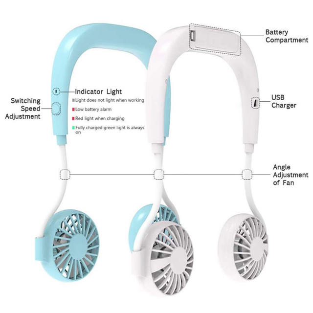 即日発送！ Iadong 携帯扇風機 首掛け扇風機 2019年新発売 スマホ/家電/カメラの冷暖房/空調(扇風機)の商品写真