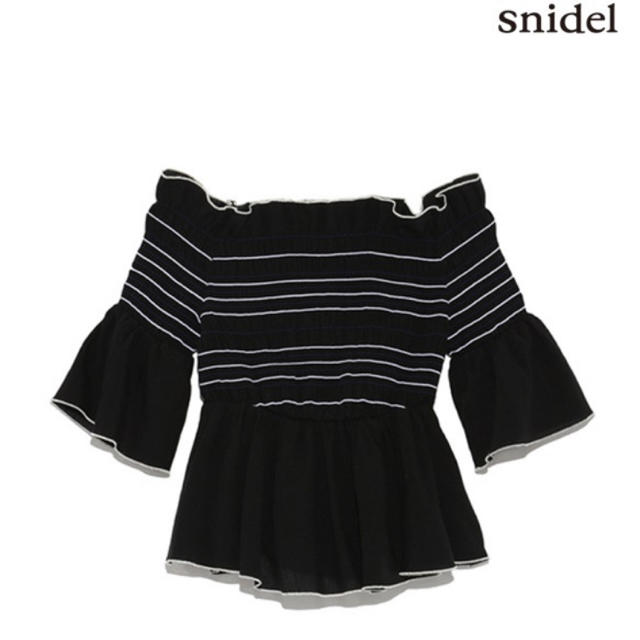SNIDEL(スナイデル)のSNIDEL スモッキングブラウス ブラック レディースのトップス(シャツ/ブラウス(長袖/七分))の商品写真