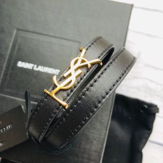 サンローラン(Saint Laurent)の超かわいい サンローラン ダブルブレスレット 黒(ブレスレット/バングル)