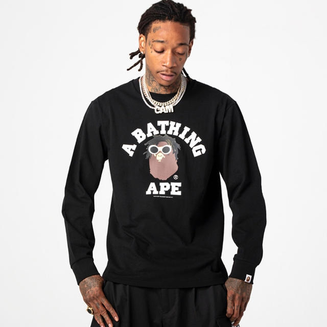 A BATHING APE(アベイシングエイプ)のA BATHING APE × WIZ KHALIFA ロンT BLACK メンズのトップス(Tシャツ/カットソー(七分/長袖))の商品写真