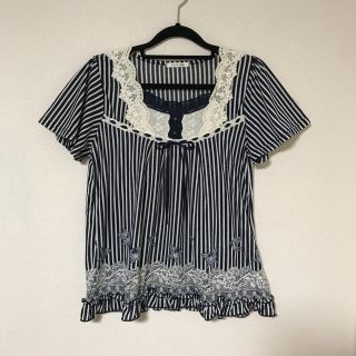 アクシーズファム(axes femme)のaxes femme★蝶ストライプ(カットソー(半袖/袖なし))